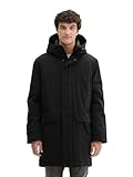 TOM TAILOR Denim Herren 1044634 Technical Wintermantel mit Kapuze, 29999-Black, M