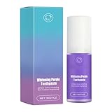 Zahnpasta Weisse Zähne, Lila Zahncreme gegen Gelbstiche für Weiße Zähne - Farbkorrektur Zahnpasta gegen Verfärbungen - Empfindlichkeit Schonend - Ohne Peroxid - Täglichen Mundpflege - 20ml