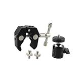 Gatuida Multifunktionale Kugelkopf Klemme Schwenkbarer Hot Shoe Adapter mit Gewinde für DSLR Kamera Camcorder Blitzlicht LCD Monitor Mikrofon Robustes Aluminium