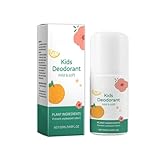 Roll On Deodorant für Kinder, Natürlich und Hypoallergen, Lang Anhaltender Vanille-Zitrus-Duft, Schützt vor Trockener Haut, Ideal für Jugendliche und Kinder (1)