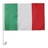 AZ FLAG - Autofahne Italien - 45x30 cm - Italienische Autoflagge 30 x 45 Cm - Auto Flaggen