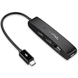 AuviPal 3-in-1 Micro USB Ethernet Adapter, OTG Hub mit 2 USB Ports und 1 RJ45 Port für Fire TV Stick, Raspberry Pi Zero, Google Chromecast Ultra und TiVo Stream 4K - Schwarz