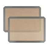 Strehknewen Silikon Backmatte Set of 2 – Wiederverwendbar, Spülmaschinenfest, Hitzebeständig bis 230°C, Antihaft, BPA-frei – Für Ofen, Grill, Mikrowelle, Backen & Kochen, （42 x 29,5 cm）