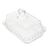 jojofuny Transparente Butterdose aus Glas mit Abdeckung Wiederverwendbarer Butterbehälter und Käseplatte mit Staubschutz Elegantes Küchen buttertablett für Frische Aufbewahrung
