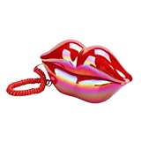 HOMSFOU Lippenform-telefon Rote Lippen Festnetztelefon Kreatives Telefon Haushaltsdekor Rote Lippen