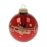 Weihnachtskugel Kling Glöckchen mit Instrument - Schönes Geschenk für Musiker (Trompete)