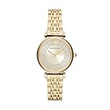 Emporio Armani Watch for Women, 32mm Zweizeiger Quarzwerk mit goldfarbenem Edelstahlarmband