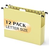 Hängemappen aus Kunststoff, extra Kapazität, verstärkt, strapazierfähig, für Aktenschrank, für Großakten, medizinische Diagramme, Aktenordner und Zubehör, 12 Stück, Cremegelb