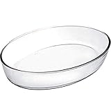 IBILI 480126 Auflaufform Kristall oval 26x18x6 cm aus Glas, transparent, 26 x 18 x 6 cm