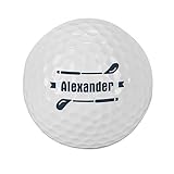 Herz & Heim® Golfball mit Namen personalisert / 3er Pack/Golf-Geschenk Schläger