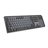 Logitech MX Mechanische kabellose beleuchtete Performance-Tastatur, Taktile leise Tasten, Hintergrundbeleuchtung, Bluetooth, USB-C, macOS, Windows, Linux, iOS, Android, Metall, Deutsches QWERTZ - Grau