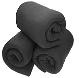Betz 3 Stück Fleecedecke Kuscheldecke Wohndecke in Größe 130x170 cm Qualität 180 g/m Farbe anthrazit