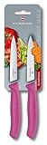 Victorinox Swiss Classic, Tomaten- und Gemüsemesser-Set, 2teilig, Extra Scharfe Klinge, Kunststoffgriff, Rostfreier Stahl, Swiss Made, Pink