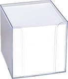 Brunnen König und Ebhardt König & Ebhardt 860101099 Zettelbox (transparente Knststoffbox, 9,5 x 9,5 x 9,5 cm, 700 Blatt) weiß