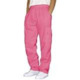 Outdoorhose Herren Kurzgröße Men's Tear Pants Casual Training Pant Warm Up Loose Casual Open Leg Sweatpants with Pockets wasserdichte Hose Herren Outdoor