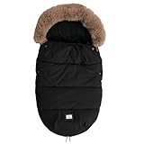Lorelli Baby Fußsack für Kinderwagen, Winterfußsack, Thermo Stroller Bag Luxe, Winter Universal Footmuff, Babyfußsack für Buggy mit Reißverschluss, Winddicht, Hitzebeständig, Schwarz