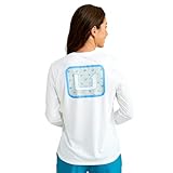 HUK Damen Standard Pursuit Patterned Crew Langarmshirt Weiß