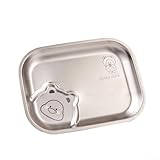 Jotekonoby Speiseteller aus 304 Edelstahl, bruchsicherer Snackteller für Kinder, spülmaschinenfest, nicht zerbrechlicher Speiseteller für Zuhause, Camping, Picknick (Ente)