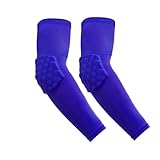 Sport-Ellbogenschützer 1 Stück/2 Stück Ellenbogenschützer mit gepolsterten Armmanschetten in Kompressionsschildform for Schutz, geeignet for Basketball und Volleyball(Blue-2Pcs,M Elbow 26-34cm)