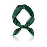 Lyramis Damen Seidentuch, Grün Seide Tuch Rot Silk Bandana Orange Satin Nickituch Quadratisches Kopftuch Rotes Seidenschal Seiden Grünes Halstücher Leicht Eleganter Nickitücher (dunkelgrün)