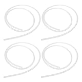 MUSISALY 4 Stück Silikon Luftpumpschlauch mit Entenschnabelventil 80cm Auslaufsicheres Milchpumpenzubehör Hautfreundlich und Kompatibel für Brustpumpen