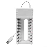 Tragbares wiederaufladbares Akku-Ladegerät mit USB-Ausgang, 8 Steckplätze, AA/AAA-kompatibel (8 Steckplätze)