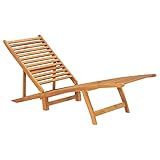 Gecheer Klappbar Sonnenliege Gartenliege Holzliege Relaxliege Liegestuhl Gartenmöbel Liege Massivholz Teak