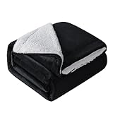 Mixibaby Hochwertige Wohndecken Kuscheldecken, extra Dicke warm Sofadecke/Couchdecke, Größe:150 cm x 200 cm, Farbe:Schwarz