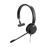 Jabra Evolve 30 UC Mono Headset – Unified Communications Kopfhörer für VoIP Softphones mit passivem Noise Cancelling – 3,5 mm Klinke – Schwarz