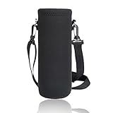 JEYORZY 1 pcs Wasserflaschenhalterung, Wasserflasche Beutel, Universal Trinkflasche Tasche Hülle, Neopren Wasserflasch Beutel Schutzhülle mit Abnehmba Verstellbar Tragegurt, für Wandern Trekking,750ml