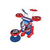 Lexibook, Spider-Man, Elektronisches Set für Kinder, Musikspielzeug, Realistischer Trommelsound, 8-Tasten Tastatur, MP3-Stecker, inkl. Sitz, Blau/Rot, K610SP