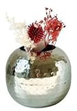 Vase Kugelvase Edelstahl hangemacht rund