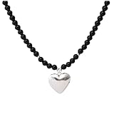 GMBYLBY Vintage Glass Perlen Halskette Mit Herz Angehender Halsketten Hip Hop Ästhetische Straßenwäsche Für Frauen Mädchen Schmuck Mode Herzkette Halskette
