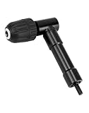 QWORK® winkelbohraufsatz, Klemmbereich 0.8–10 mm, 90 Grad Bohrfutter, Winkel Bohren Adapter