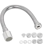 ZephyrCraft Wasserhahn Verlängerung 30cm – 360° Schwenkbarer Wasserhahn Aufsatz mit 2 Strahlmodi, Flexibler Edelstahl-Schlauch, 6 Adapter für Küche & Bad