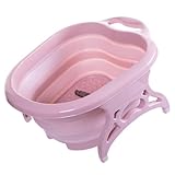 Mikinona 1 Stück Faltbarer Fußbad Eimer Wasserdichter Fußsoaker für Zuhause Tragbares Fußmassagegerät mit Großem Fassungsvermögen und Akupressurmassage für Entspannende Zufällige Farbe