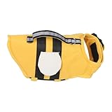 SOIMISS Schwimmweste für Hunde Welpen S Verstellbar mit Rettungsgriff Atmungsaktiv und Sichtbarem Gelb Sichere Schwimmhilfe für Kleine Haustiere
