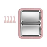 F Fityle Eismaschine für kreative Eisrezepte, tragbare Kühlplatte aus Edelstahl, Rosa, ohne Deckel