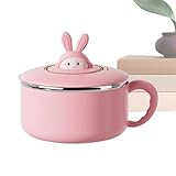 Edelstahlschüssel – 1200 ml großes Fassungsvermögen, platzsparende Nudelschale mit Deckel für Reis, Suppe, Sandwiches, Schlafsaal, Zuhause, Pendeln, Arbeitsplatz