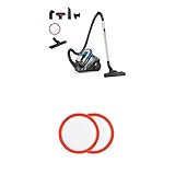 Amazon Basics Bodenstaubsauger ohne Beutel 1,7L Kompakt Leichtgewicht mit 3-Fach-Aktionsdüse, HEPA-Filter + 2 Extra-Filter, 850W, für Teppich und Hartböden, Schwarz & Blau