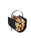 Morsø Adrian Brennholzkorb – Holzkorb für Kaminholz, Feuerholzkorb aus robustem Stahl, Kaminkorb im cleanen Design für Innen, 33 x 40 x 52 cm, Schwarz