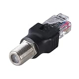 Avejjbaey Ftype Buchse auf RJ45-Stecker, Ethernet-Koaxial-Koppler-Adapter für Leitungsprüfer