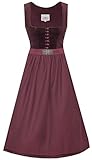 Marjo Dirndl Osterhofen 65cm Länge weinrot Mididirndl mit Knöpfen Ton-in-Ton (DE/NL/SE/PL, Numerisch, 32, Regular, Regular, weinrot)