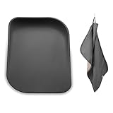 hauck Change N Clean Wickelauflage inkl. Topper, Dark Grey - Keil Wickeltischunterlage 50 x70 cm, Wickelmatte Schadstofffrei, Abwaschbar, Hygienisch, Wickelmulde bis 25 kg, Pflegeleicht, Anthrazit