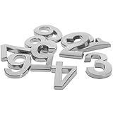 SOLUSTRE 10 Stück Selbstklebende Hausnummern Aufkleber aus Gebürstetem Edelstahl 55cm Wetterfest für Haustür Büro Briefkasten und Hotelzimmer