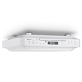 auna KRCD-100 BT Unterbau-Radio Küchenradio (CD-Player, Wecker, Timer, UKW-Radio, Bluetooth, MP3, LCD-Display, 29 x 8 x 26,5 cm (BxHxT), ca. 1,2 kg, Leistung 2 x 12 Watt RMS) weiß