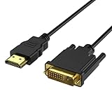 Vecbmn HDMI DVI Adapter Kabel, DVI-D 24 + 1 Stecker auf HDMI Stecker, HD 24+1 bidirektional Konverter unterstützt mit Projektor, Laptop, TV, PC, DVD Player (1M)