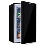 Klarstein Pluto Gefrierschrank - 1 Kühlzone, Thermostat mit 5 Stufen, 0 bis -18 °C, mit Glasfront, höhenausgleichende Füße, geräuscharmer Betrieb, 60 Liter Gesamtvolumen, schwarz