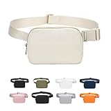 JENCVNL Bauchtasche Damen Gürteltasche Herren, Nylon Hüfttaschen Mode Brustbeutel Umhängetasche Crossbody Bag mit verstellbarem Riemen für Laufen Wandern Training Reisen (Beige)