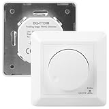 Led Dimmer Schalter, 230 V Unterputz Dimmer, Drehdimmer, Dimmer Abdeckplatte, LED Dimmer, Dimmer- Abdeckrahmen, Dimmschalter LED, Lichtschalter Dimmer für LED Lampen & Glühlampen, Weiß